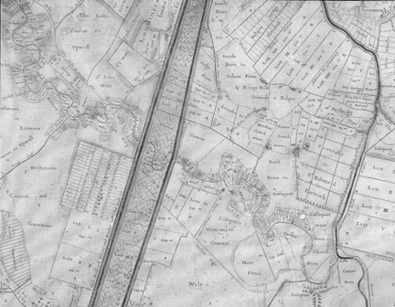 section of Jonas Moore's map